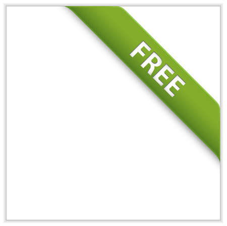 Green corner ribbon. Free Product. Free Download.のイラスト素材
