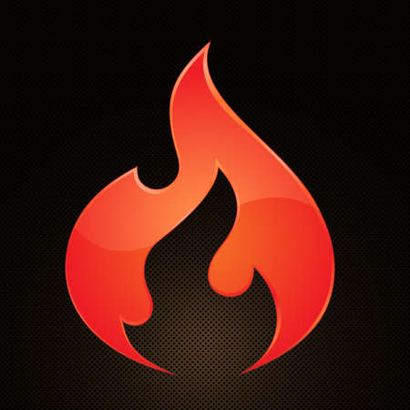  Illustration of fire on abstract grid backgroundのイラスト素材