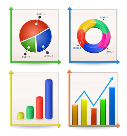 Charts and Graphs Collection. Vector Illustrationのイラスト素材