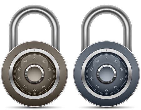 Combination Lock Collection. Security Concept.illustration of padlockのイラスト素材