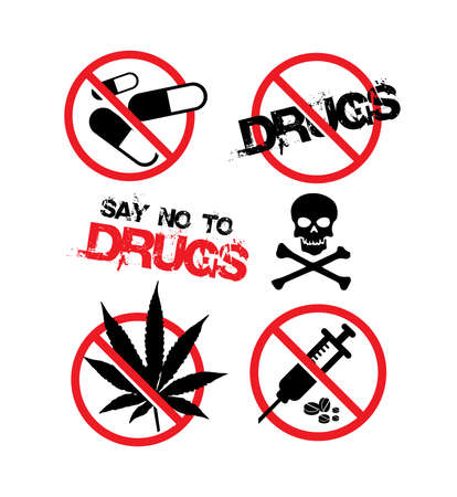 No drugs signs icons.のイラスト素材