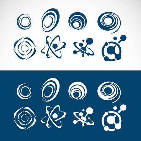 set of abstract circle elements swirl designのイラスト素材