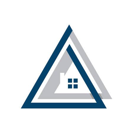 home building construction architecture apartment house realty design vector symbolのイラスト素材