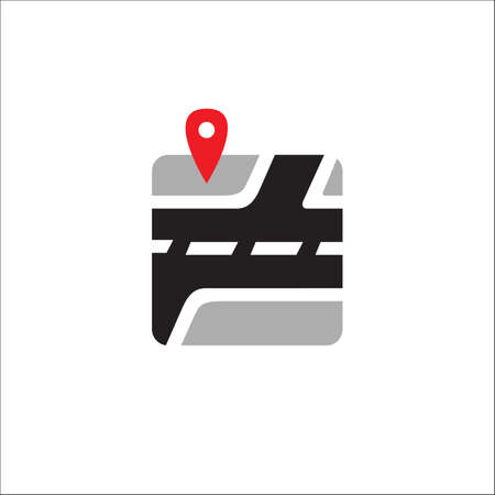 Map Pin Logo Design vector icon illustrationのイラスト素材
