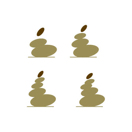 Zen stones logo vector sign icon for therapy for beauty health and relaxation illustration of natural stoning treatmentのイラスト素材