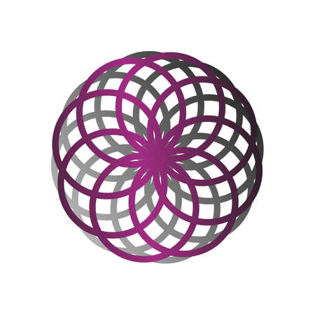 Round emblem flower logo design Vector abstract badge for design of natural productsのイラスト素材