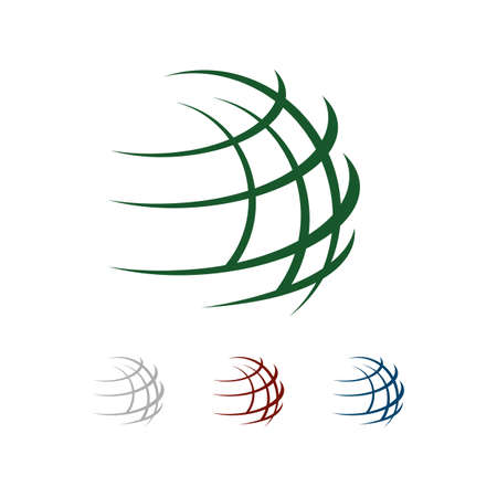 international corporate business technology industries global globe logo design vector illustrationsのイラスト素材