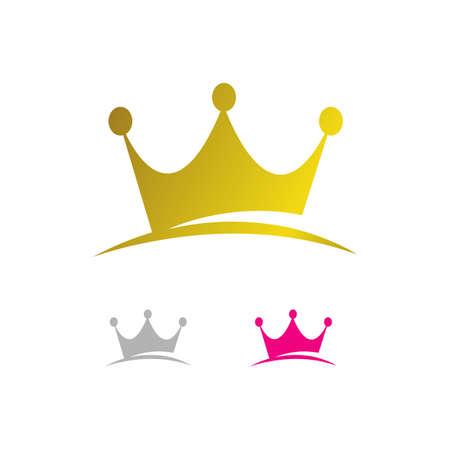 gold luxury Crown Logo Vector Royal King Queen abstract designのイラスト素材