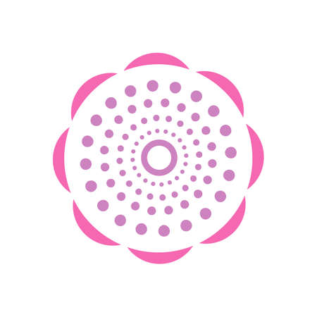 Round emblem flower logo design Vector abstract badge for design of natural productsのイラスト素材