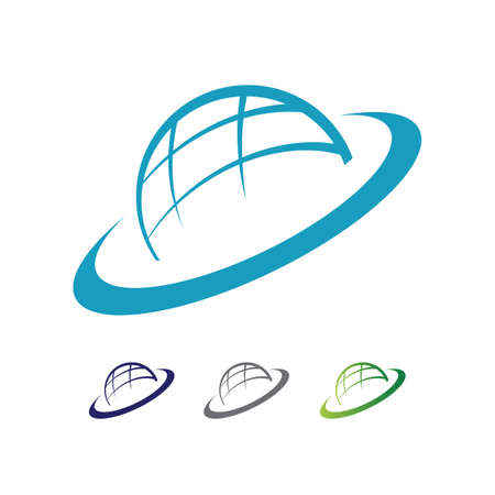 international corporate business technology industries global globe logo design vector illustrationsのイラスト素材