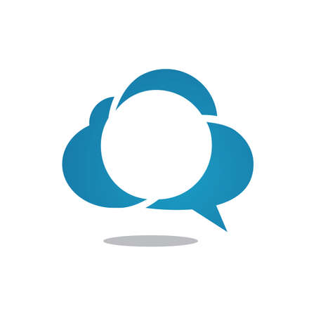 cloud dialog balloons bubble speech logo vector icon illustrationsのイラスト素材