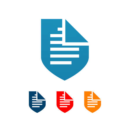 Abstract symbol of tech security company shield logo design vector illustrationsのイラスト素材