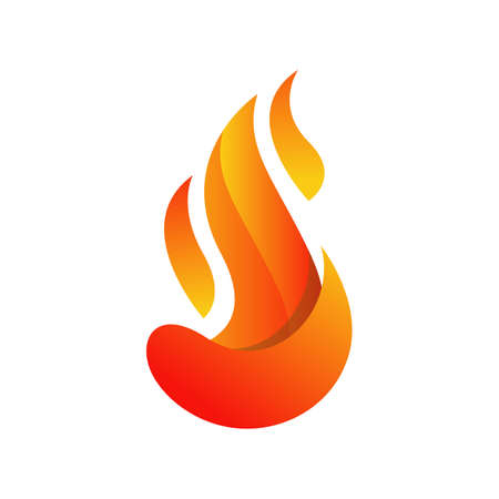 3D Fire flames vector logo design symbol icons in white backgroundのイラスト素材
