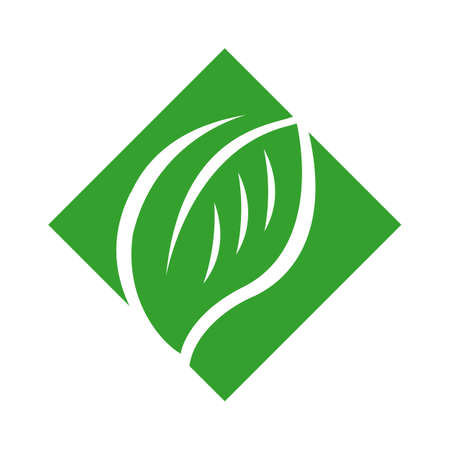 green leaf logo vector earth 
natural elements icon symbol illustrationsのイラスト素材