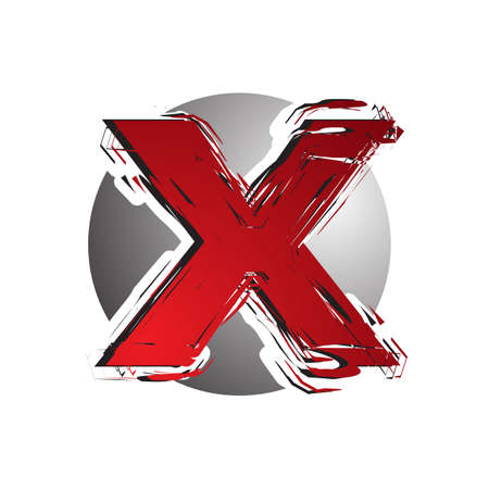 strong grunge 3d initial letter X logo design vector graphic conceptのイラスト素材