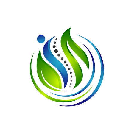 creative human health care physiotherapy chiropractic concept logo designのイラスト素材
