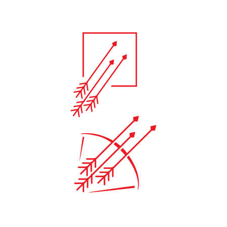 Abstract square Bow and Arrow logo vector iconのイラスト素材