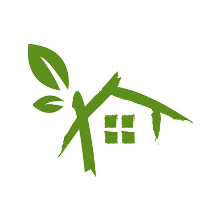 drawing sketch green house logo design vector icon illustratioのイラスト素材