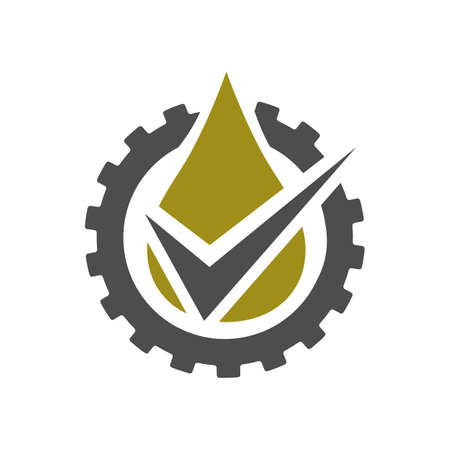 nature oil gear and gas logo design vector illustrationsのイラスト素材
