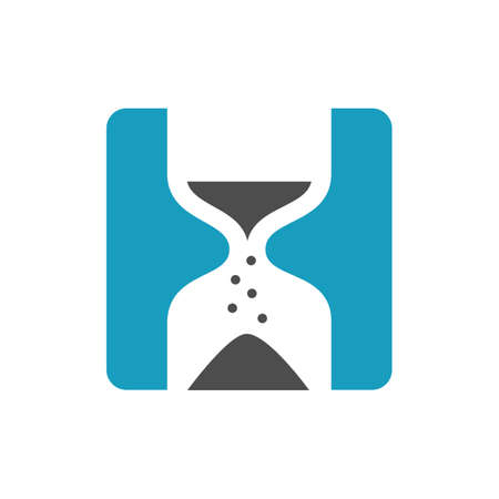 hourglass logo vector design simple sand time icon concept template illustrationのイラスト素材