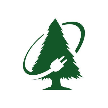 world electricity renewable green energy logo vector illustrationsのイラスト素材