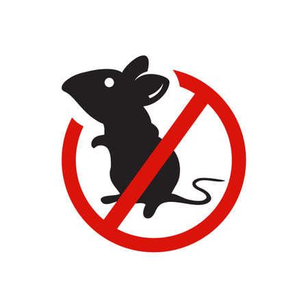 anti mouse parasite no rat no pest logo vector design illustrationのイラスト素材