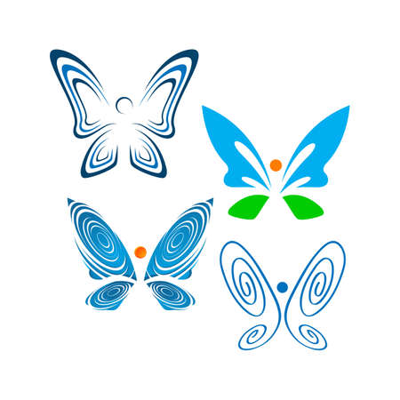 abstract butterflies a Beauty Butterfly logo design template Vector illustrationのイラスト素材