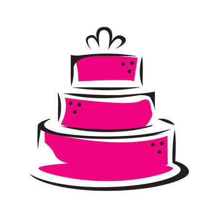 Sweet Shop cake logo template design vector Illustration