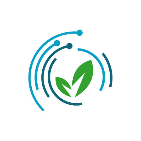 green technology logo design vector icon sign illustrationのイラスト素材