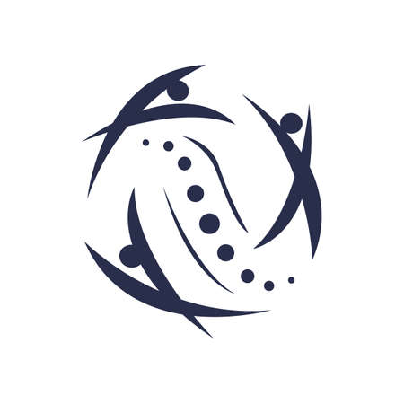 health care physiotherapy chiropractic logo design vector conceptのイラスト素材