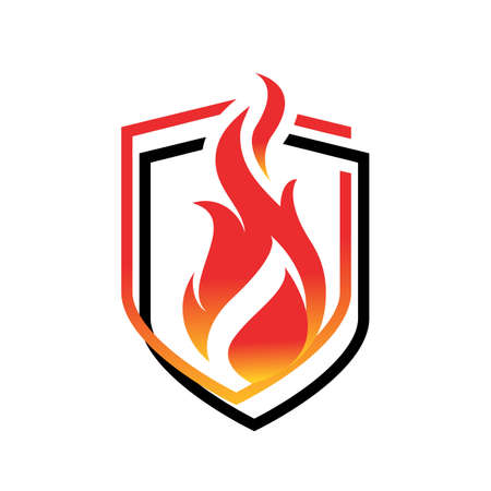 security fire shield logo vector design illustrationのイラスト素材