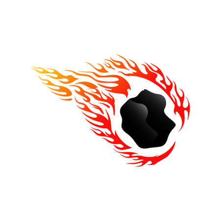 flames of falling meteor comet logo vector icon illustrationのイラスト素材