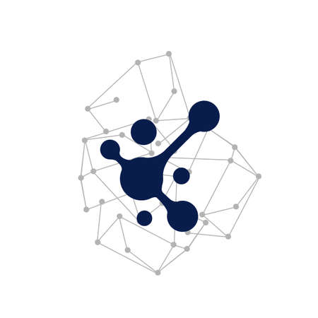 Flat Modern Connection Dots Logo design vector illustration Technology abstract dot connection cross iconのイラスト素材