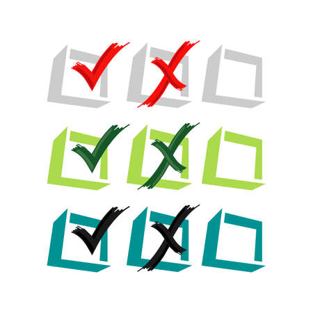 voting Yes or No vector logo design False or True icon in trendy design styleのイラスト素材