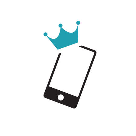 king of smartphone mobile phone logo vector icon design templatのイラスト素材