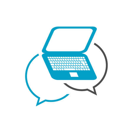 Laptop PC Computers Repair Logo Design Vector Template With Wrench and Screwdriver Illustrationのイラスト素材