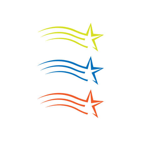 new colorful star logo vector icon decorative and creative five pentagonal stars concept illustration.のイラスト素材