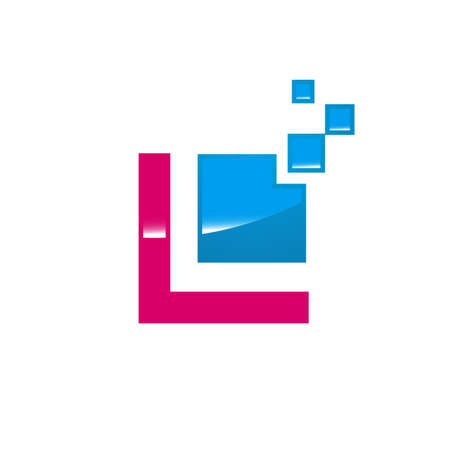 new geometric shape stacked square shape logo design element vector templateのイラスト素材