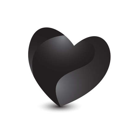 silhouette of black heart vector logo icon isolated on white backgroundのイラスト素材