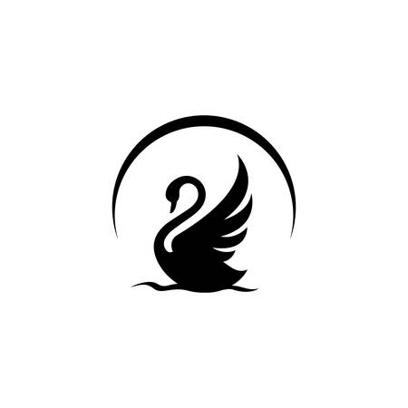 new luxury stylish spreading wings swan logo design vector logotype sign illustrationのイラスト素材