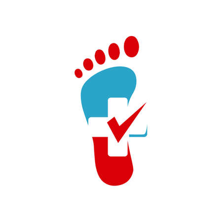 new creative podiatric feet care foot print logo design vector icon illustration templateのイラスト素材