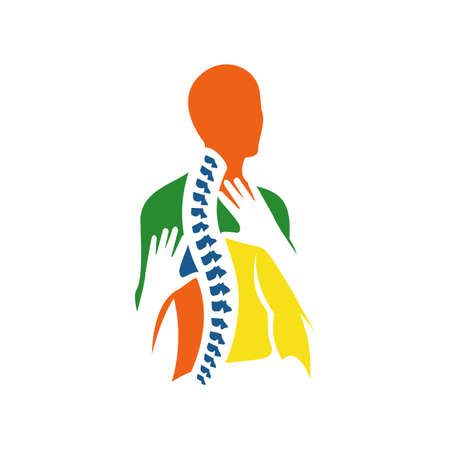 creative human spinal chiropractic physiotherapy logo design. health care medical templateのイラスト素材