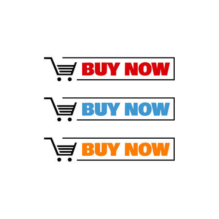 buy now button with trolley cart sign for ecommerce online shop digital store symbolのイラスト素材