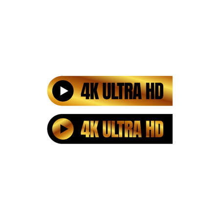 4K Ultra HD logo button 4K UHD sign mark Ultra High definition resolution symbolのイラスト素材