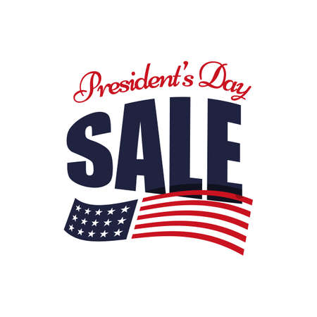 presidents day sale red blue color vector typography text for sale banners, greeting cards, gifts, promotions vector illustrationsのイラスト素材