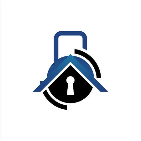 modern house protection home security logo design vector template illustrationのイラスト素材