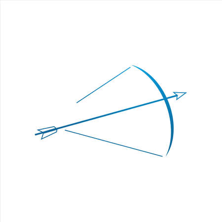 Abstract Bow and Arrow logo icon sign vector illustrationのイラスト素材