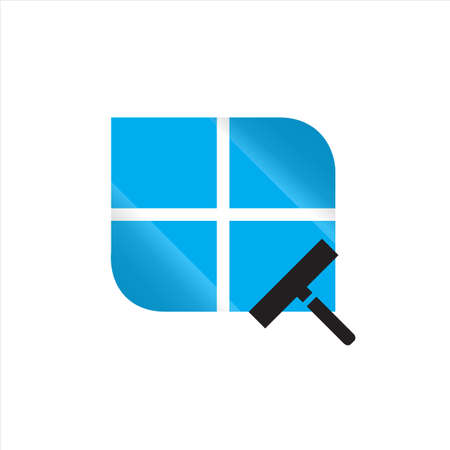 shinning glass window cleaning logo design vector symbol graphic conceptのイラスト素材