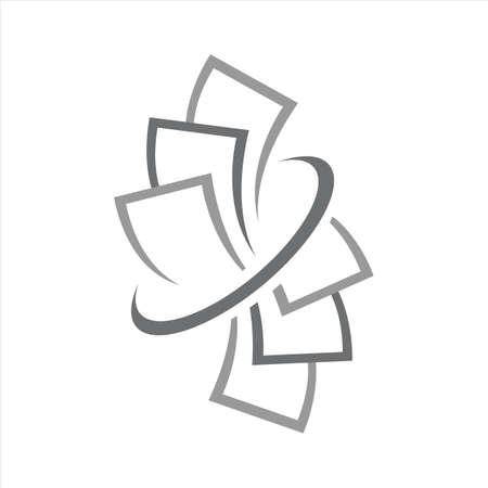 upside down stack of paper icon vector logo stationery stacked papers templateのイラスト素材