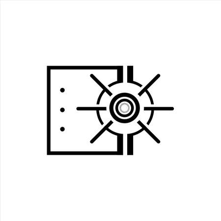 simple vault door logo wealth protection sign secure money and finance symbol stock vector illustrationのイラスト素材